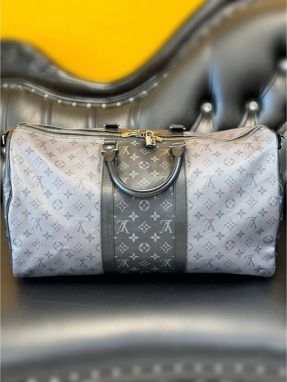 Louis Vuitton Monogram Eclipse Keepall 50 Travel Bag